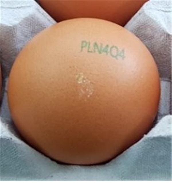 서산농장(강원 철원) 왕란에서 피프로닐 성분이 초과 검출됐다. 이번에 적발된 계란 난각표시 사진.