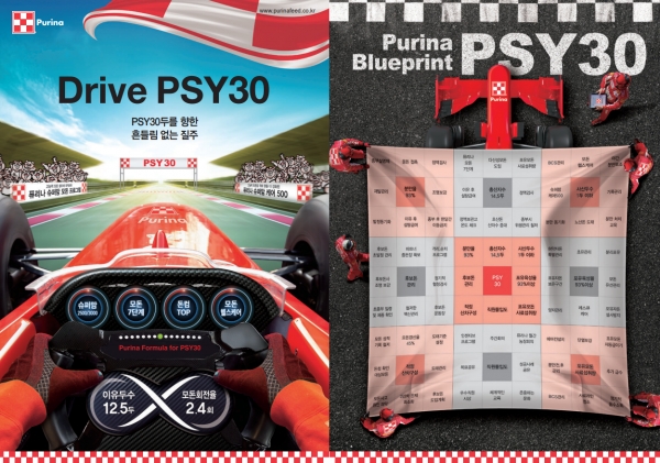 Purina formula for PSY30과 Blueprint PSY30 홍보용 포스터